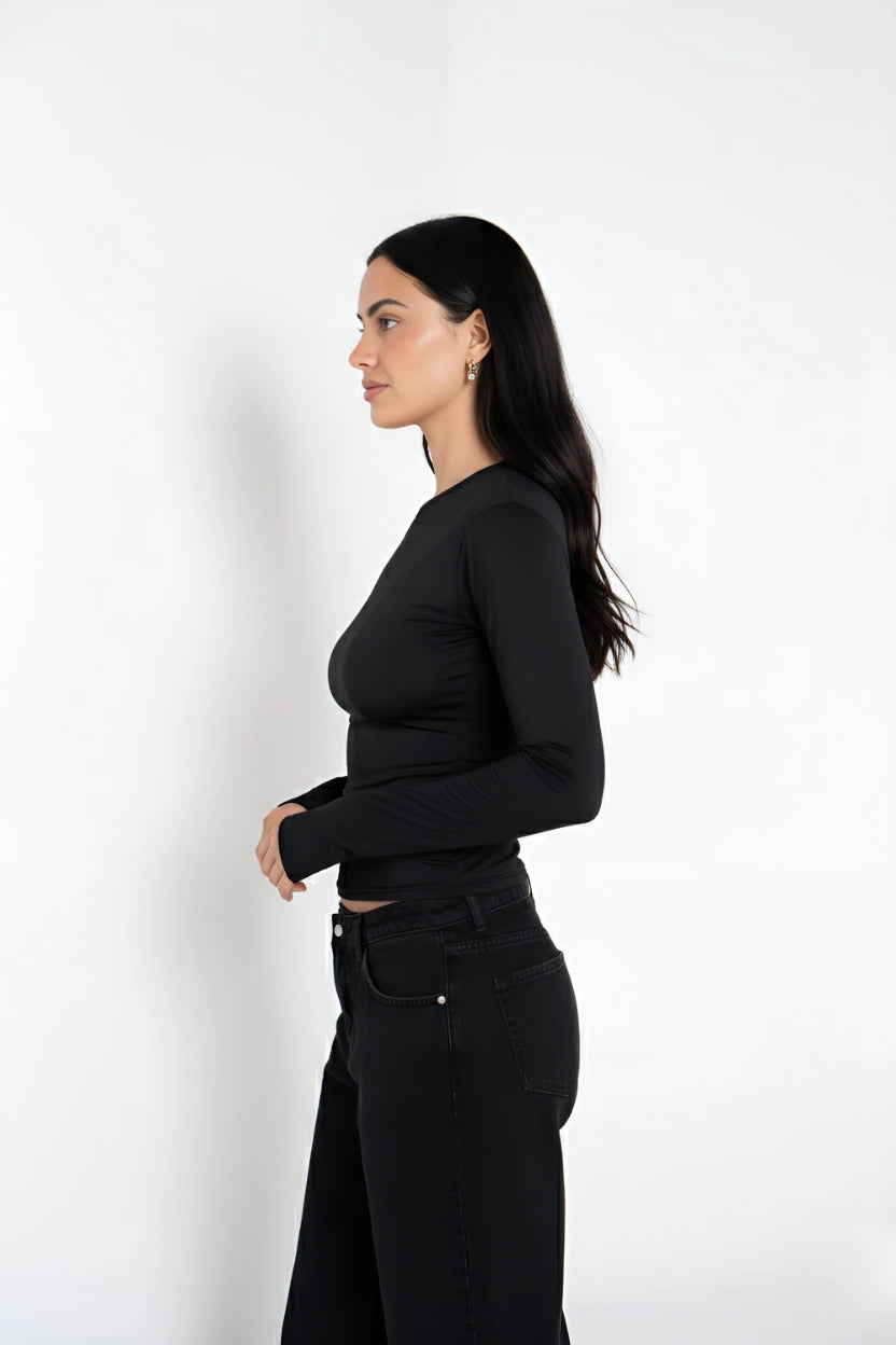 ONE SHOULDER FLARED SLEEVE