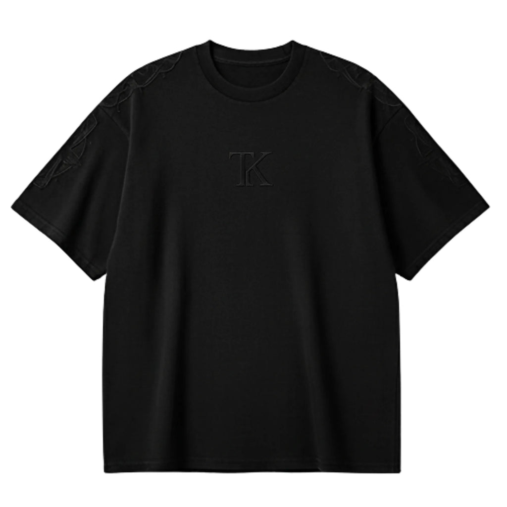 تي شيرت رجالي مطرز بأكمام قصيرة