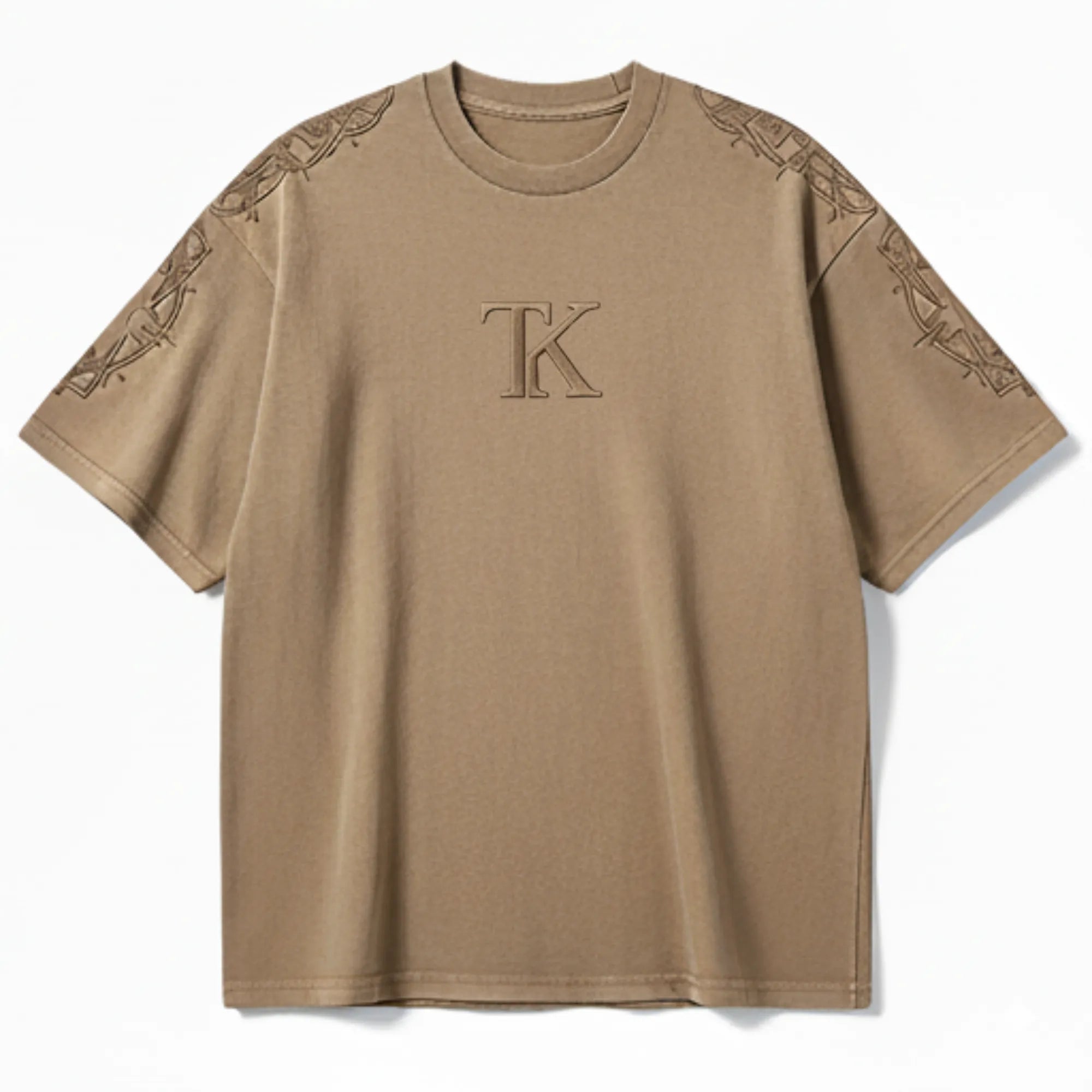 تي شيرت رجالي مطرز بأكمام قصيرة