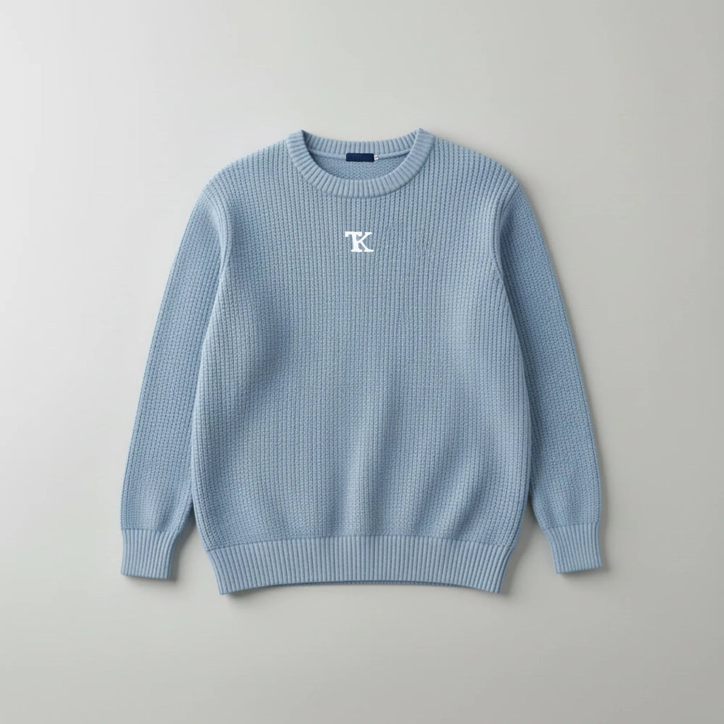 سترةً بياقةٍ دائريةٍ مزخرفةً بنسيجٍ محبوكٍ مُربّع