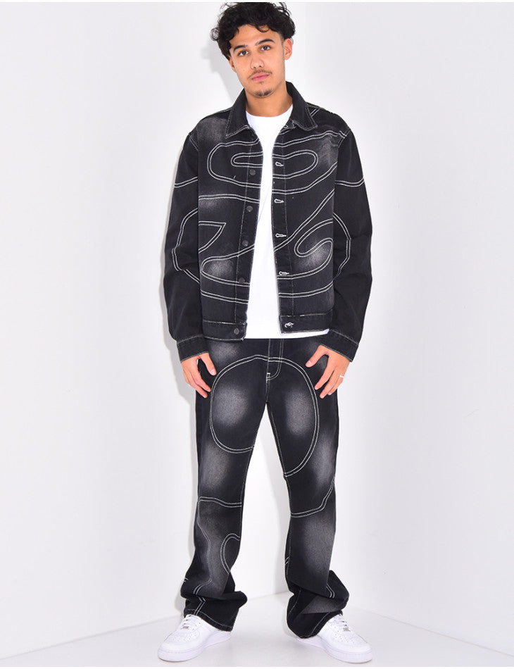 Ensemble en jeans à surpiqures