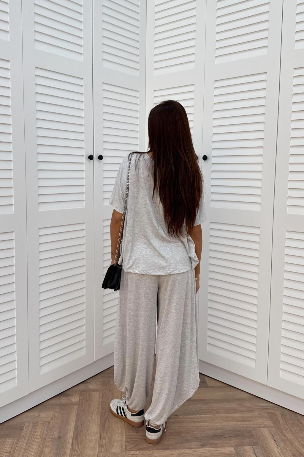 Short Sleeve Modal Shalwar Trouser Set - BROWN