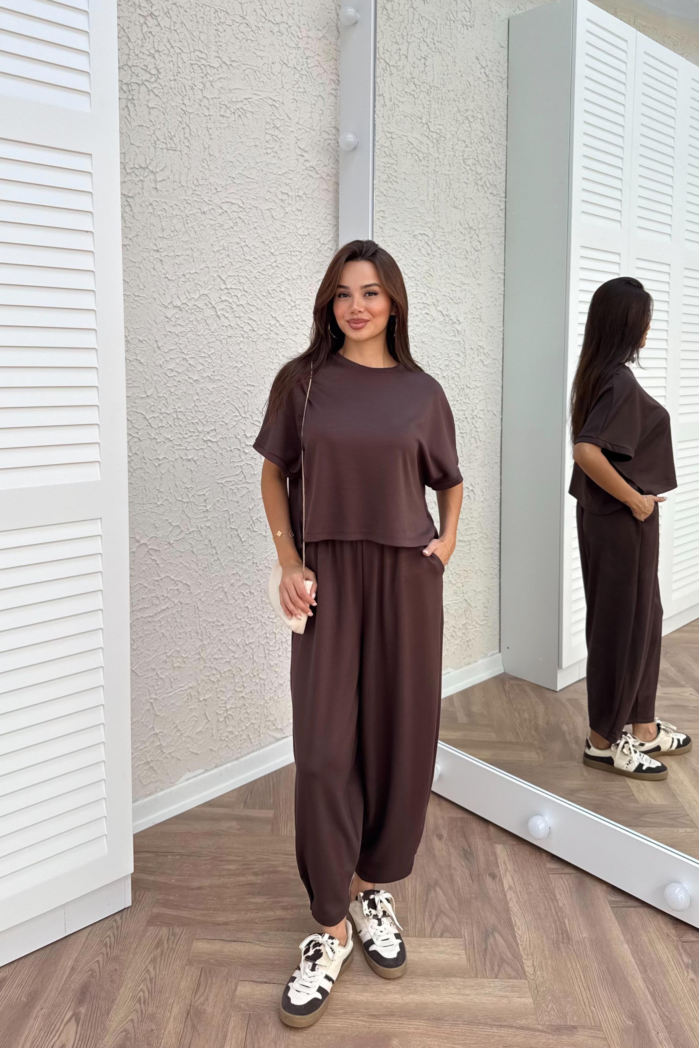 Oysho T-Shirt and Trouser Set - NAVY BLUE