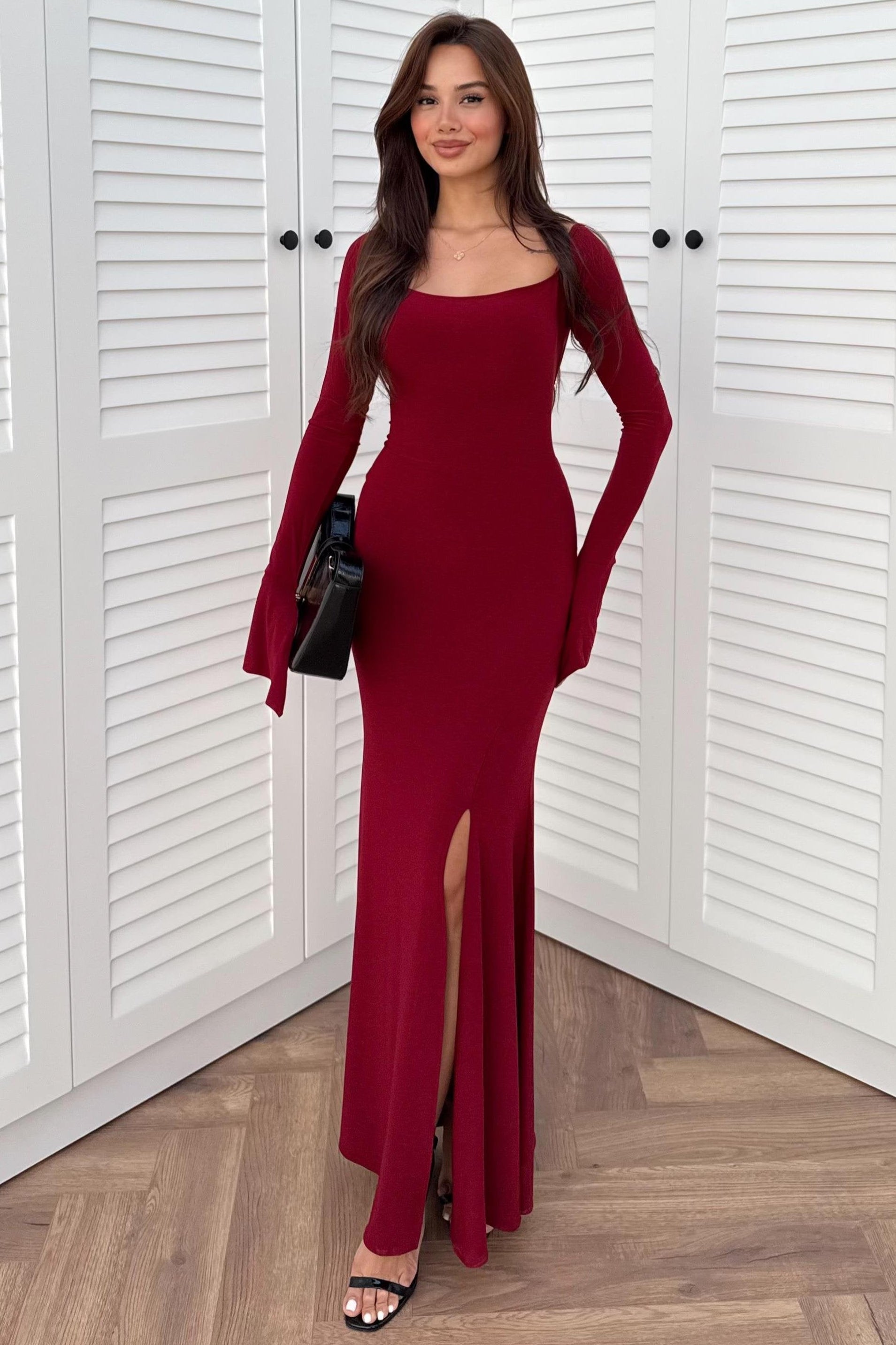 Slit Detail Dress - BLACK