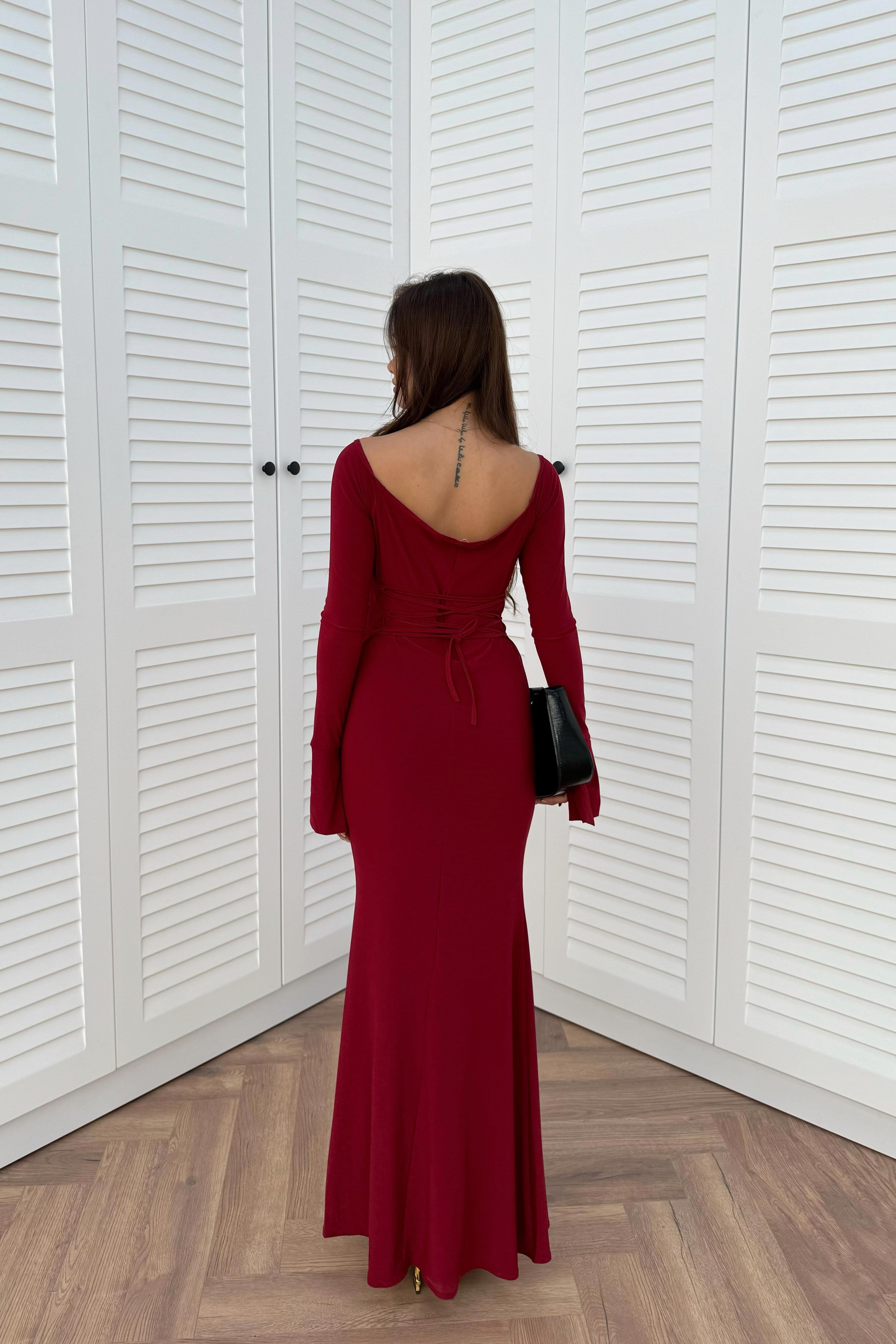 Slit Detail Dress - RED