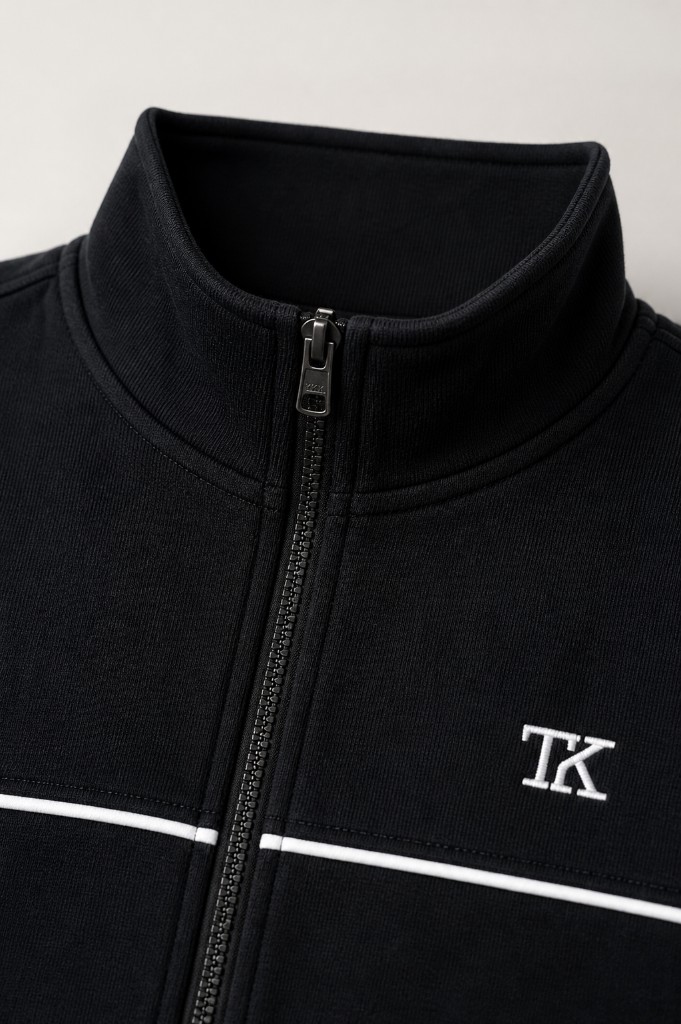 The Atlas Track Jacket — Collar & Zip Detail